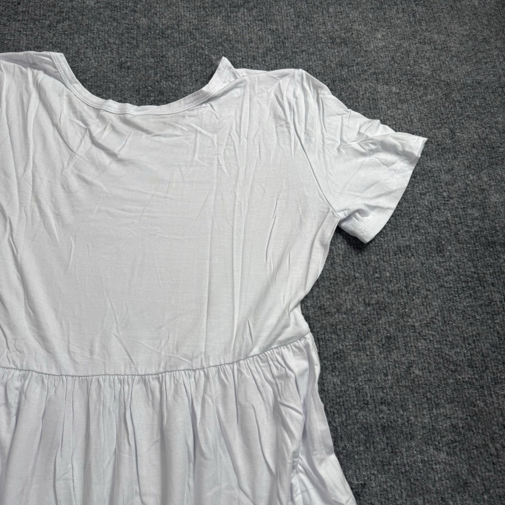 NWT White‎ Short Sleeve Maxi Dress Empire Waist Pockets Flowy Summer Casual - Picture 15 of 16